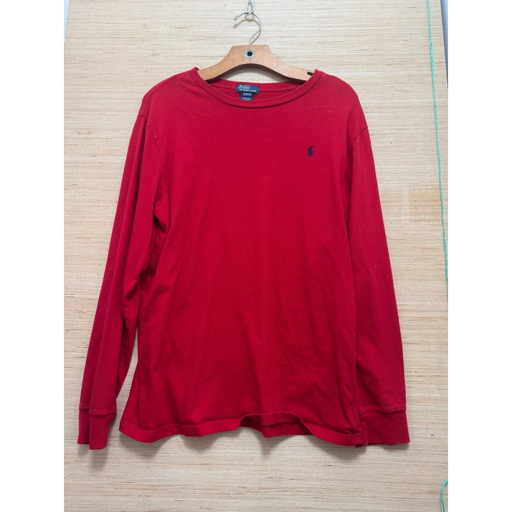 Polo by Ralph Lauren Red Long Sleeve Crew Neck‎ T Shirt Boys XL 18-20